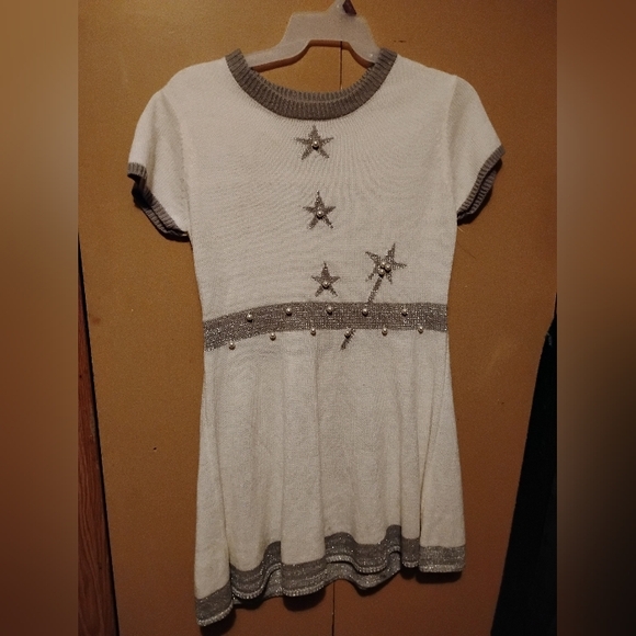 White Dress with Star Embellishments - Picture 1 of 8